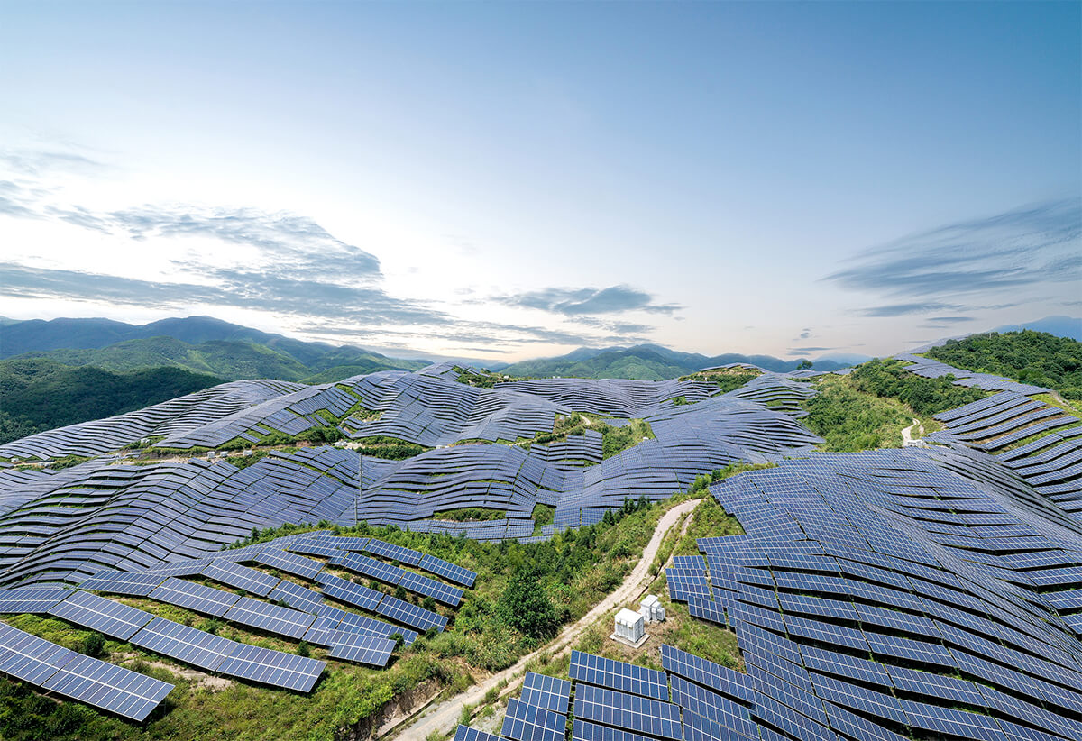 PV farms in mountainous area