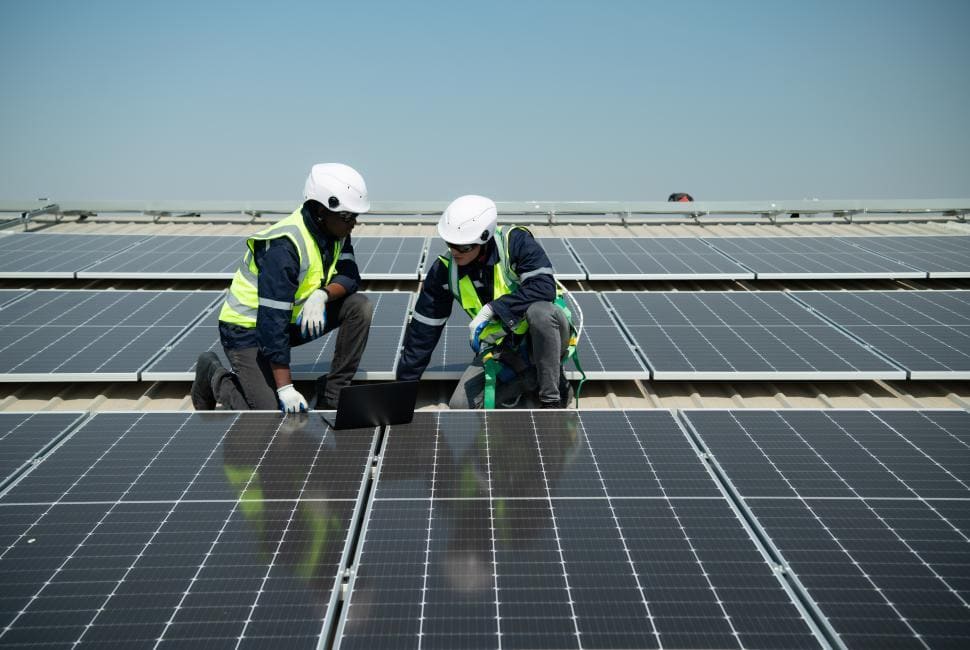 Solar installation teamwork
