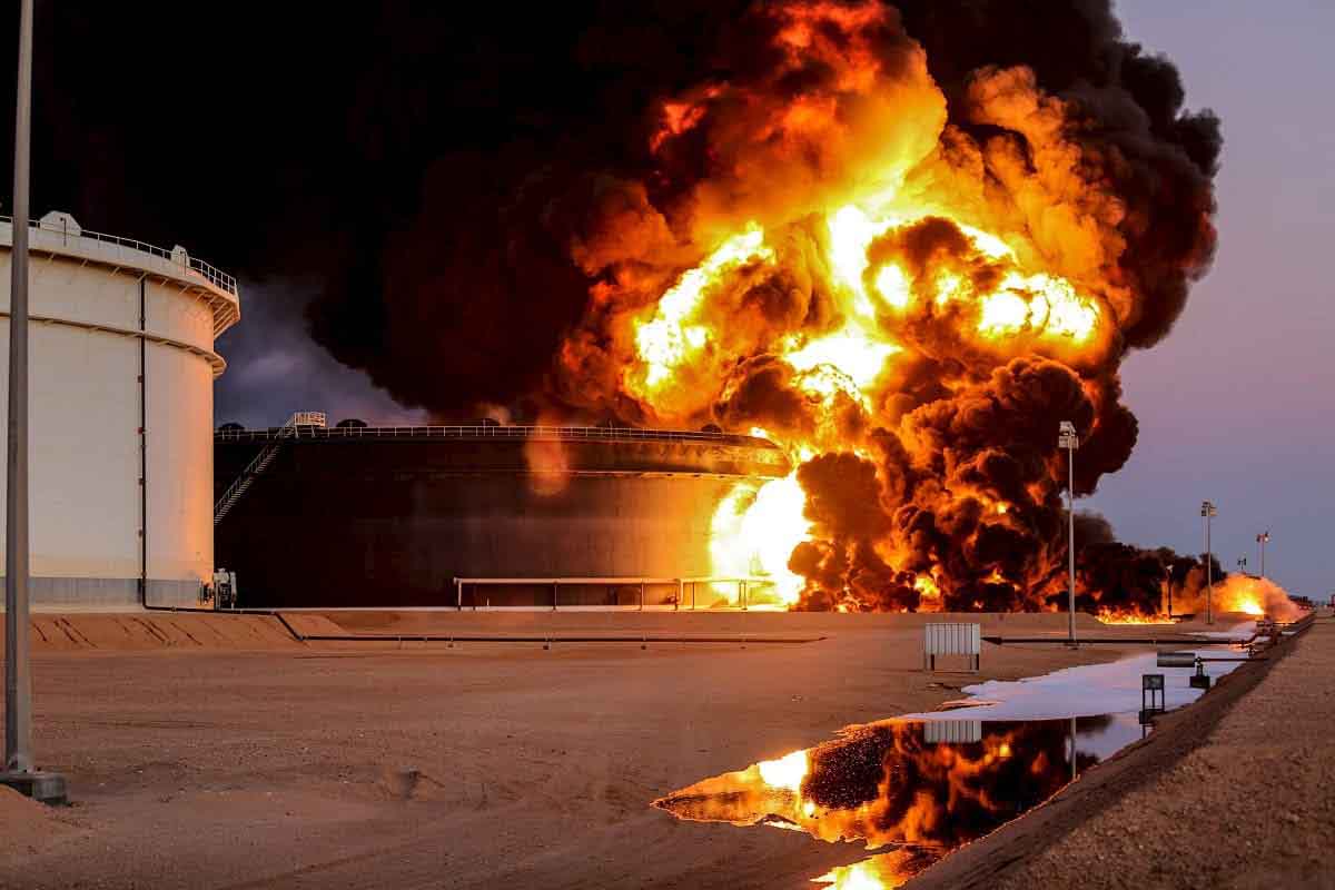 Fire spreading to entire factory plants