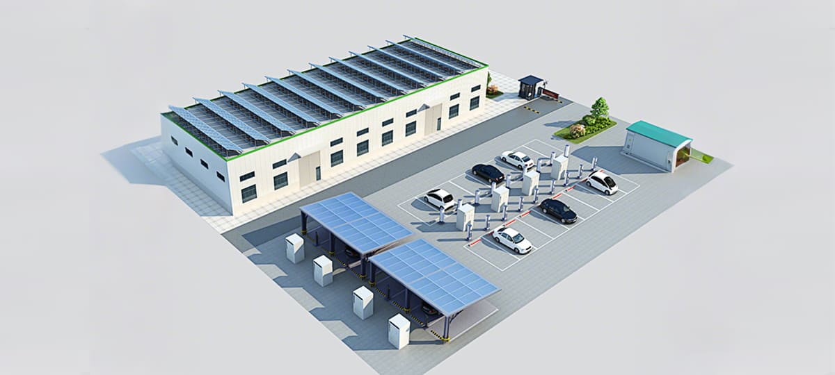 Large-scale EV charging plant