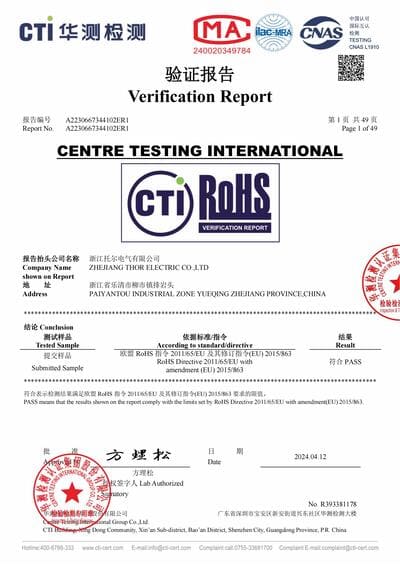 THOR RoSH 2024 Certificate