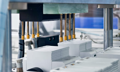 Automated surge protection device testing line at Thor Electric factory